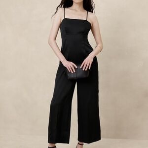 Banana Republic Black Culotte Jumpsuit with Spaghetti Straps